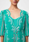 Once Was Morgan Embroidered Coat Dress with Slip - Bay Green