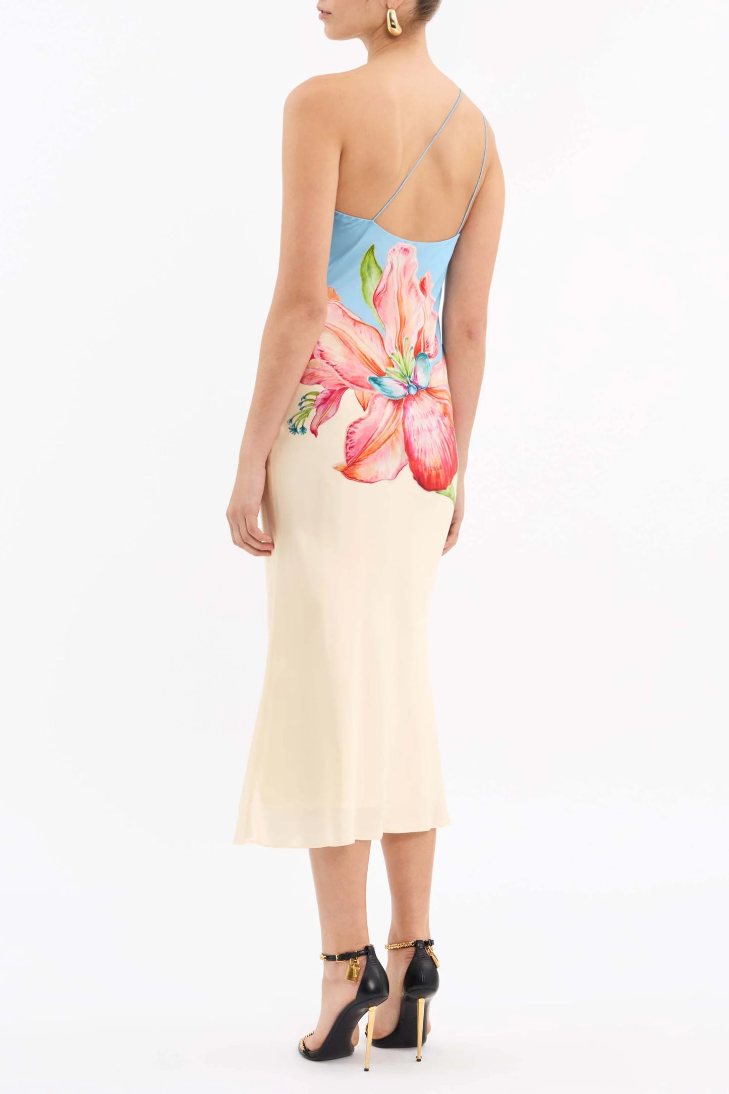 Rebecca Vallance Orchid Oasis One Shoulder Midi - Print