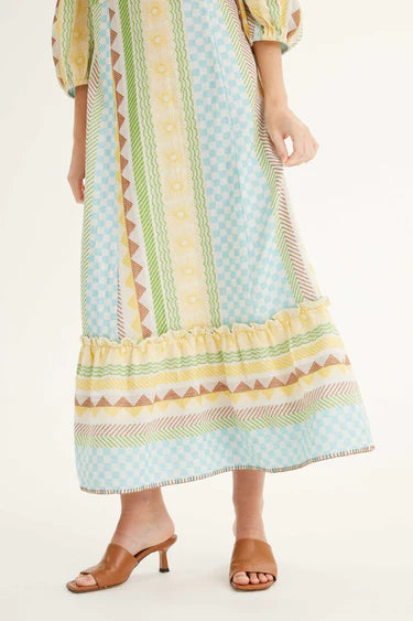 Summery Copenhagen Iris Midi Dress, Whisper White