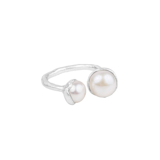 Fairley Double Pearl Ring _ Silver - Size *