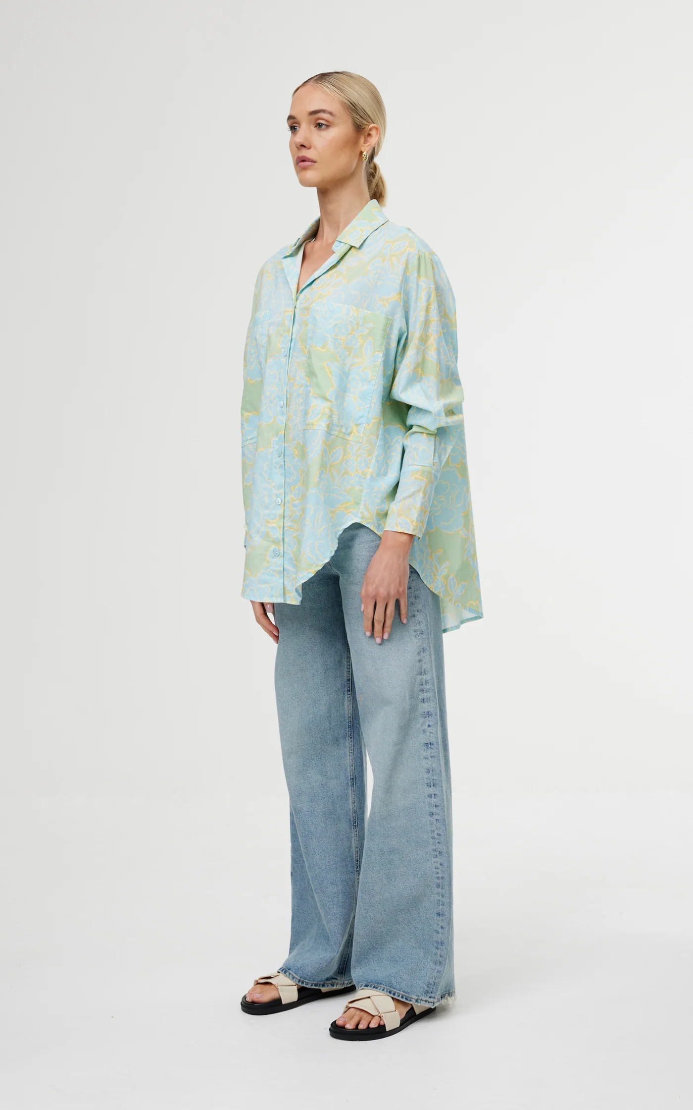 Kinney The Label Alma Shirt - Ocean Bloom