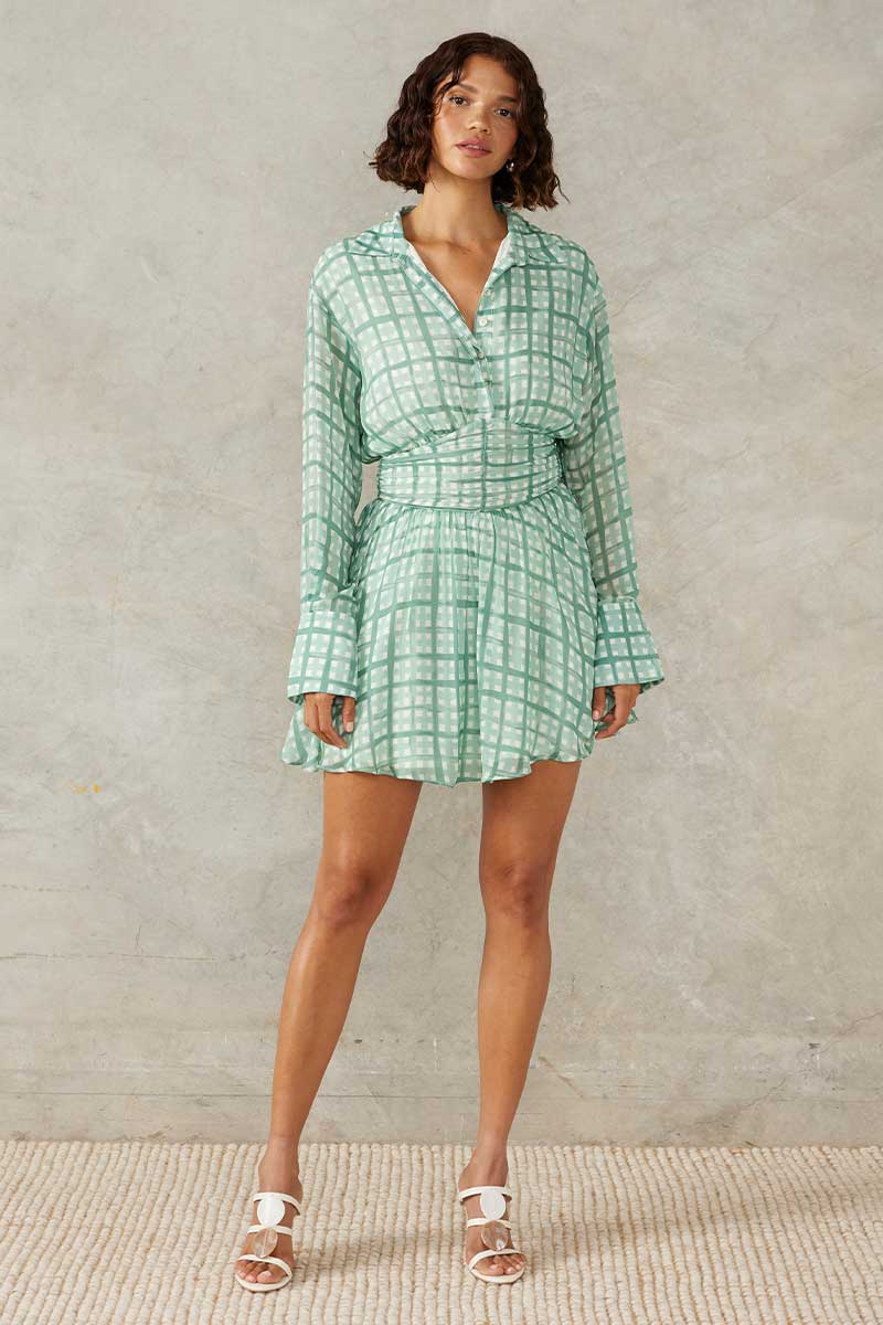 Mon Renn Seaside Check Mini Dress