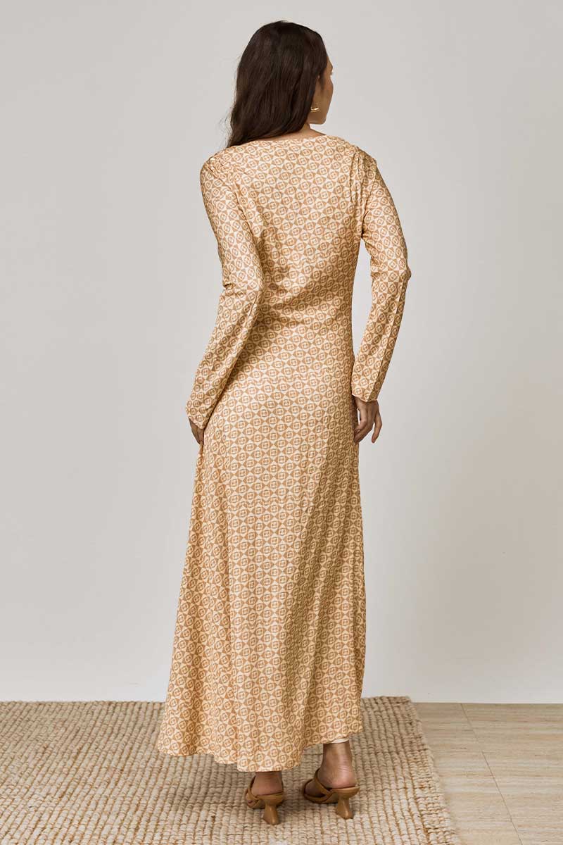 Mon Renn Monikh Long Sleeve Dress - Monogram Print