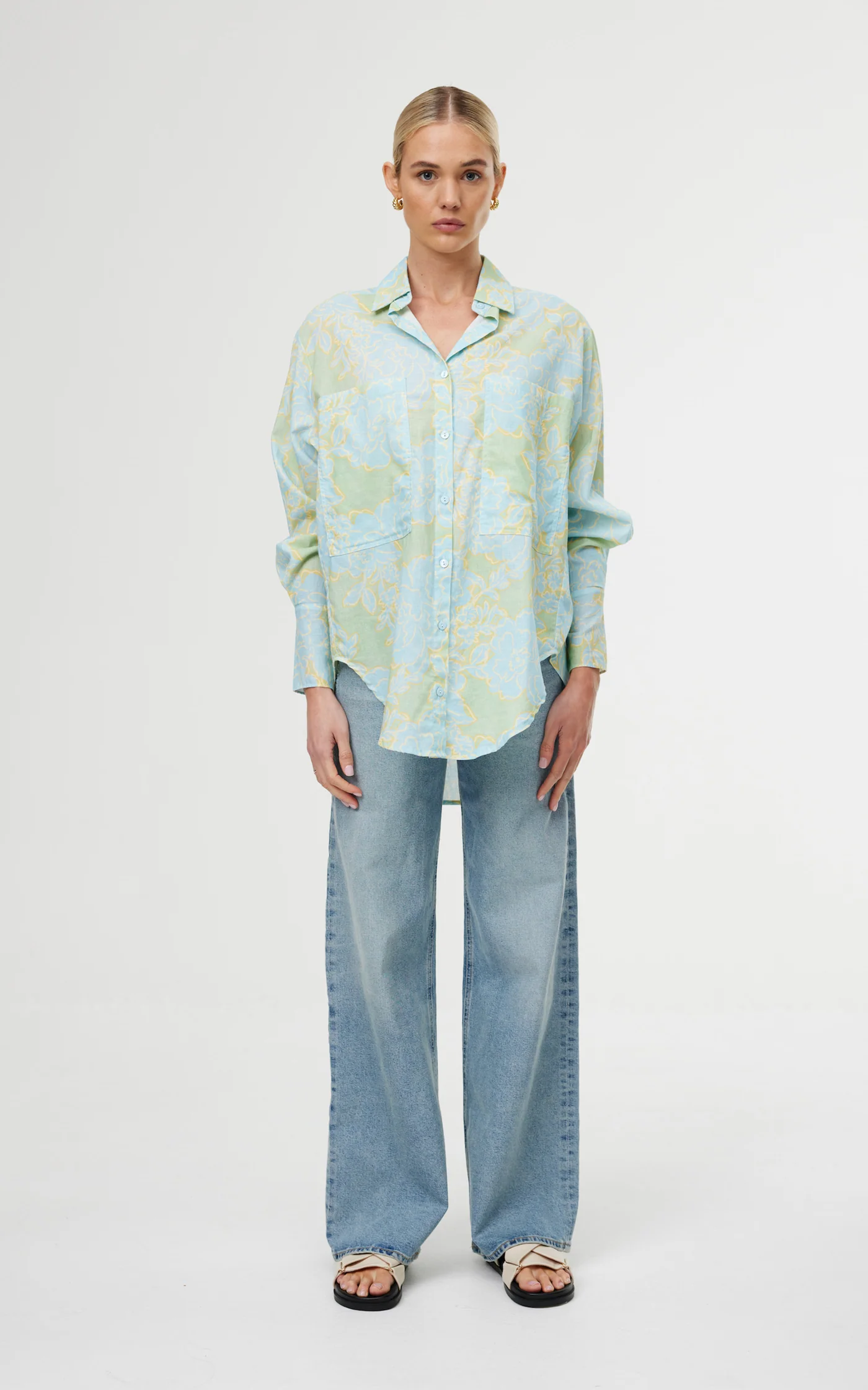 Kinney The Label Alma Shirt - Ocean Bloom