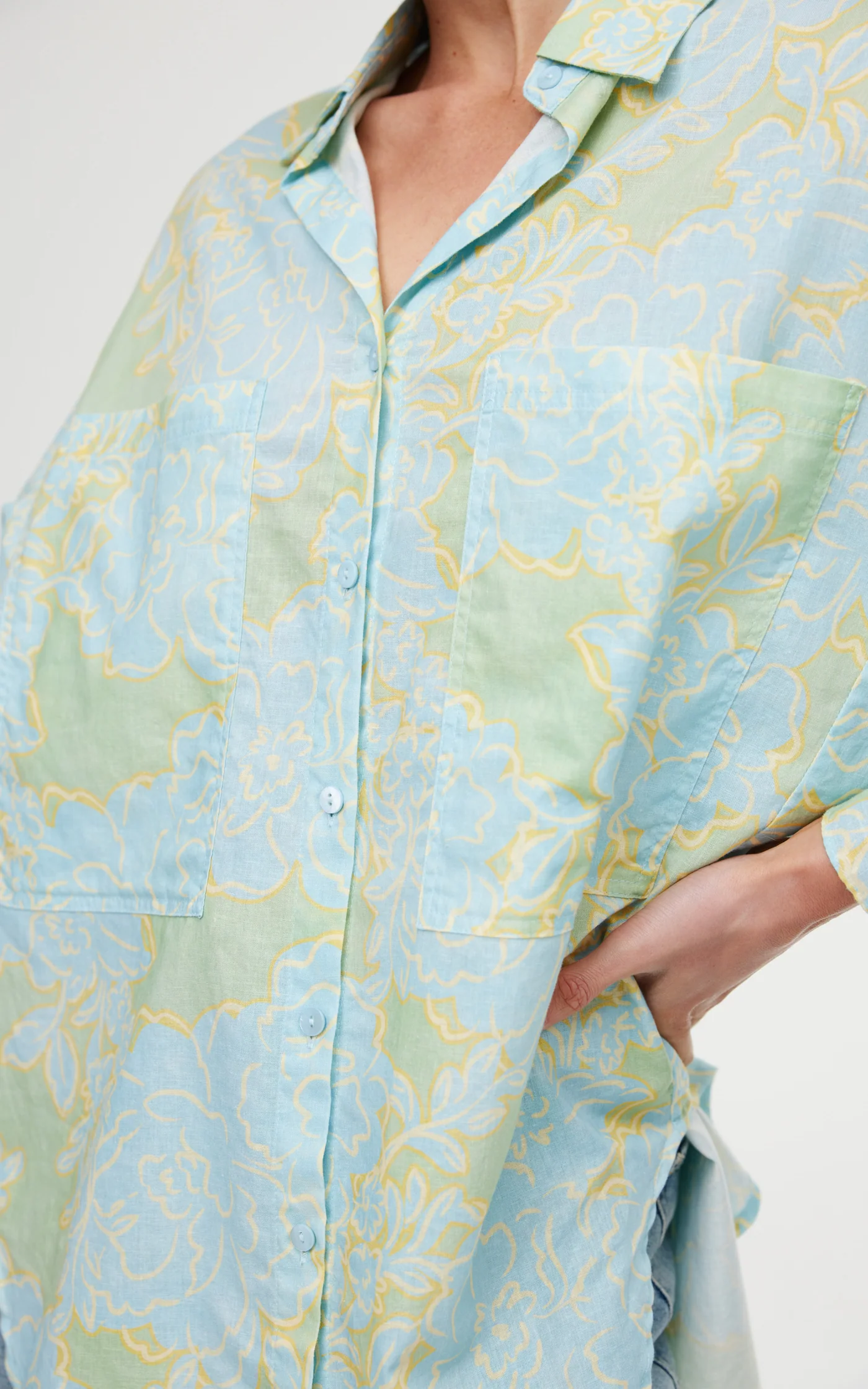 Kinney The Label Alma Shirt - Ocean Bloom