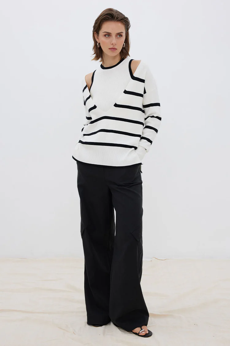 Sovere Studio Repose Combo Knit - Ecru/Black