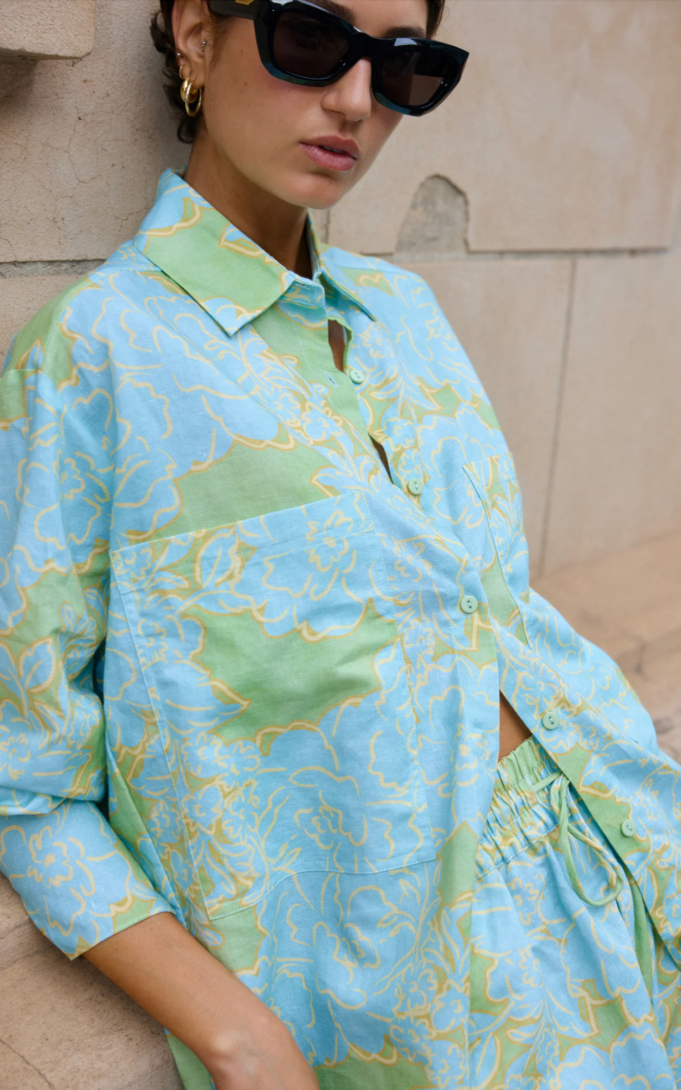 Kinney The Label Alma Shirt - Ocean Bloom