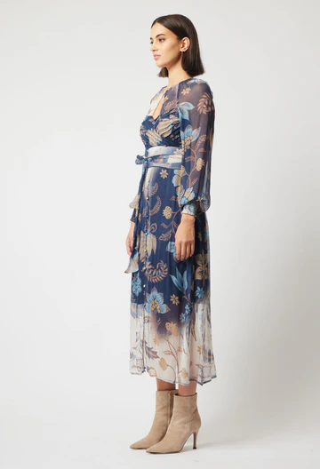 Once Was Pavillion Viscose Chiffon Dress in Lotus Flower