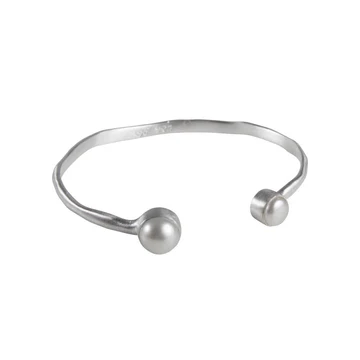 Fairley Double Pearl Cuff - Silver