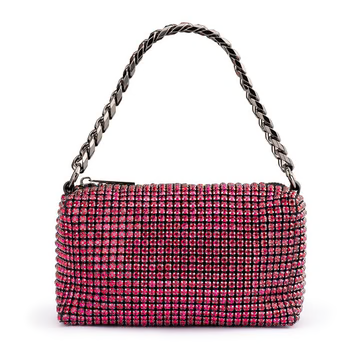 Olga Berg Robbie Crystal Loaf Bag - Fuchsia