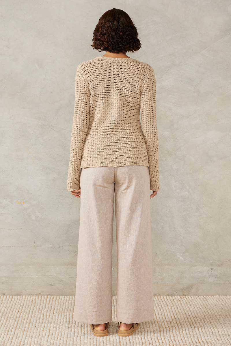 Mon Renn Marina Knit Top - Stone