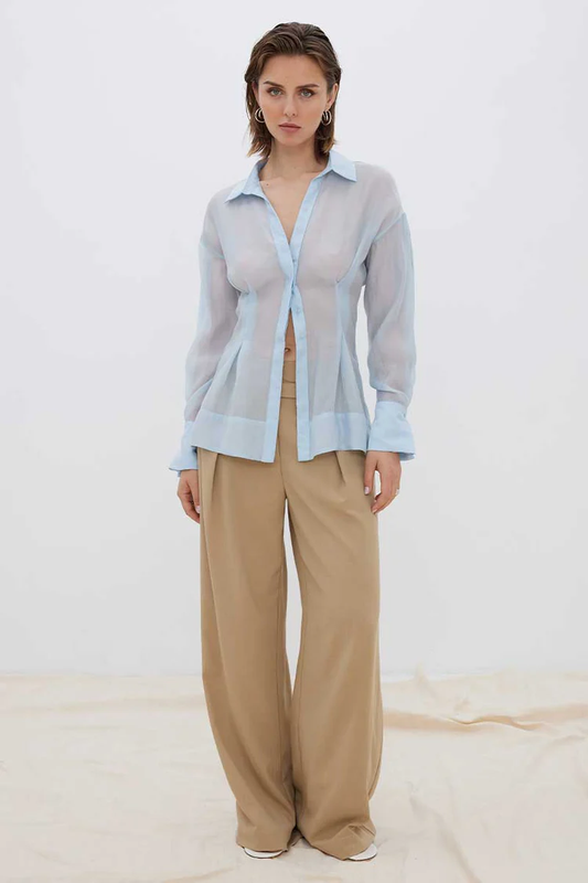 Sovere Studio Enigma Semi Sheer Shirt _ Dawn Blue