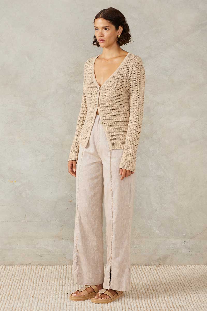 Mon Renn Marina Knit Top - Stone