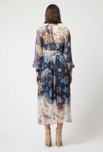 Once Was Pavillion Viscose Chiffon Dress in Lotus Flower