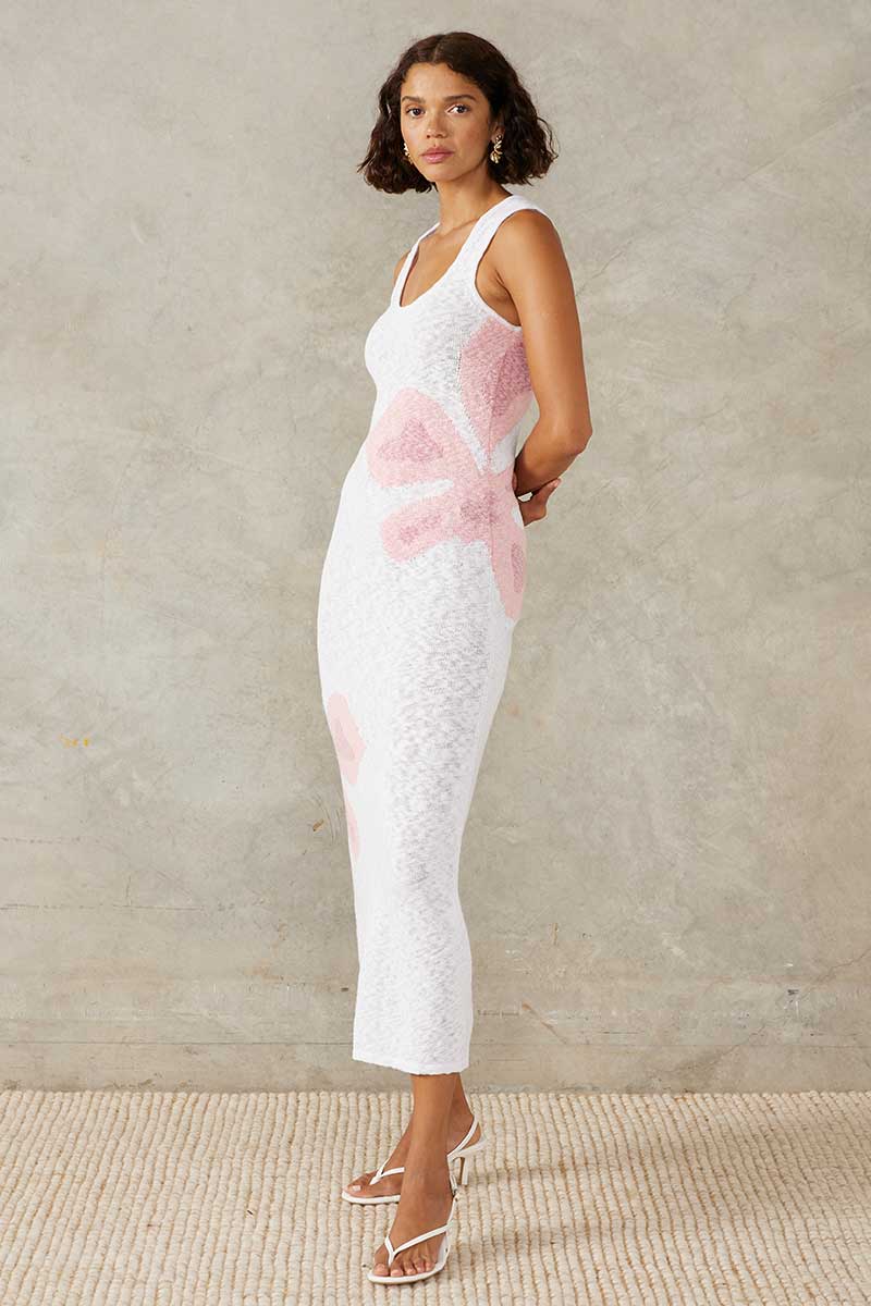 Mon Renn Bloom Dress - White and Pink