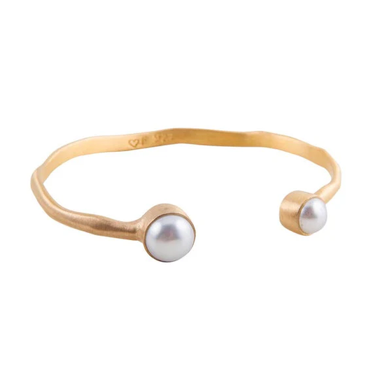 Fairley Double Pearl Cuff - Gold