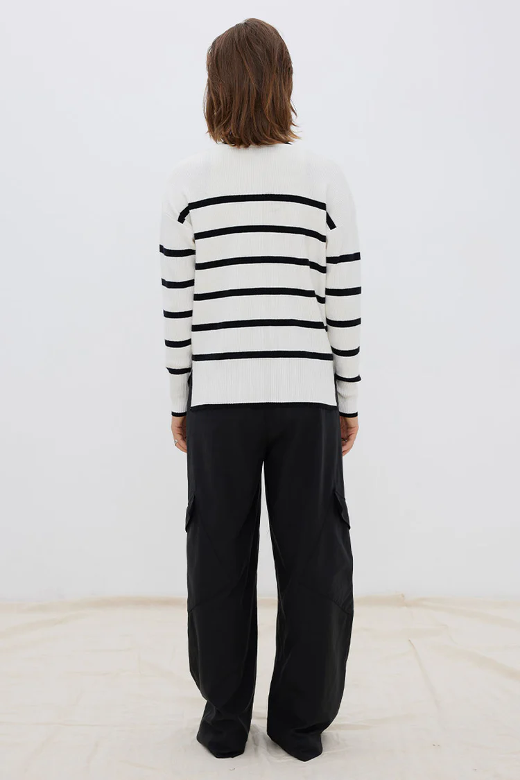 Sovere Studio Repose Combo Knit - Ecru/Black