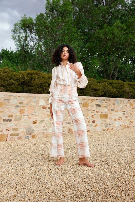 Aston Studio Harper Pant - Peony / Antique Plaid