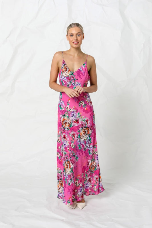 Kachel Bron Slip Dress - Rose Romance